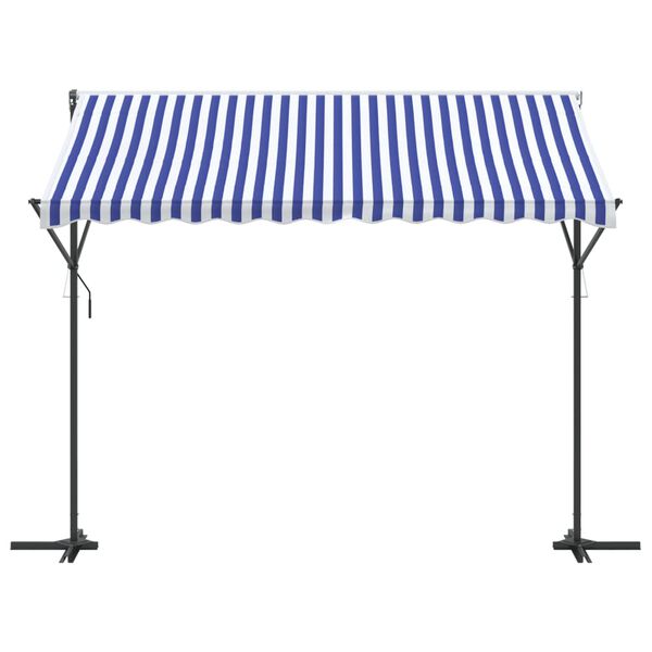 vidaXL Prostostoječa tenda modra in bela 300x300 cm blago in jeklo