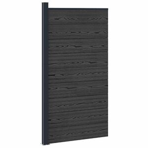 vidaXL Plo&scaron;ča ograje 95 x 186 cm WPC in aluminij Črna