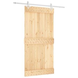 vidaXL Drsna vrata Naravna in bela 100 x 210 cm Masiven borov les