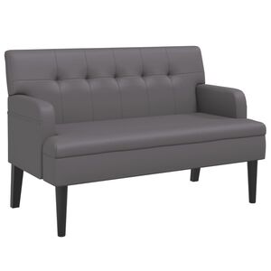vidaXL Klop z naslonom siva 112x65,5x75 cm umetno usnje