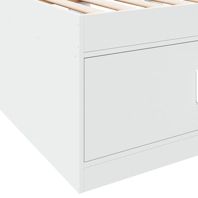 vidaXL Dnevna postelja s predali bela 90x200 cm inženirski les