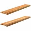 vidaXL Okenske police 2 kosa svetlo rjava 120x20x2 cm trdna hrastovina