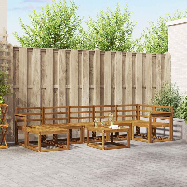 vidaXL Zunanja garnitura za sedenje 8 pcs Naravna Masiven les akacije