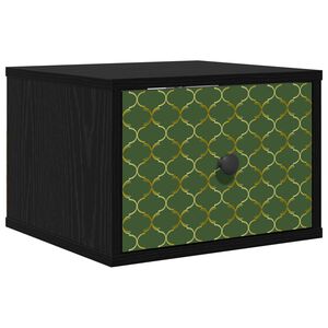 vidaXL Stenska nočna omarica GELEEN Črni hrast 36 x 33 x 25 cm