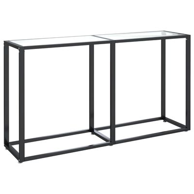 vidaXL Konzolna mizica prozorna 140x35x75,5 cm kaljeno steklo