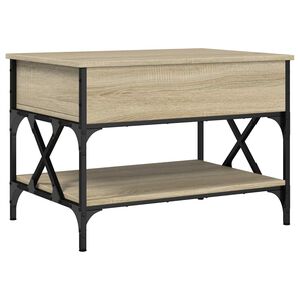 vidaXL Klubska mizica sonoma hrast 70x50x50 cm inž. les in kovina