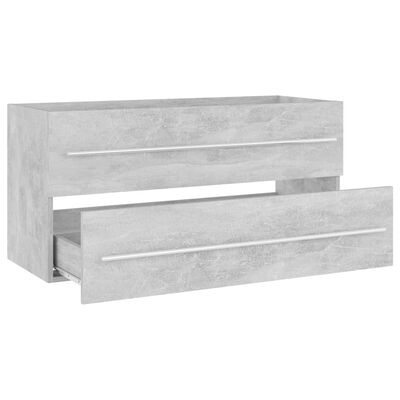 vidaXL 2-delni komplet kopalniškega pohištva betonsko siva iverna pl.