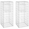 vidaXL Gabionska ko&scaron;ara steber 2 kosa 40x40x100 cm železo