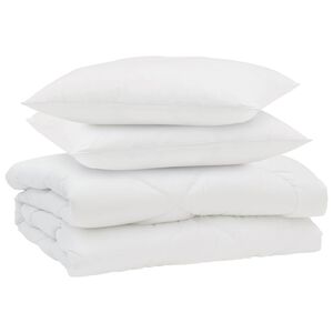 vidaXL Poletna odeja z blazino 3 pcs Bela Mikrofibra