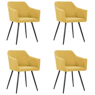 vidaXL Jedilni stoli 4 kosi rumeno blago