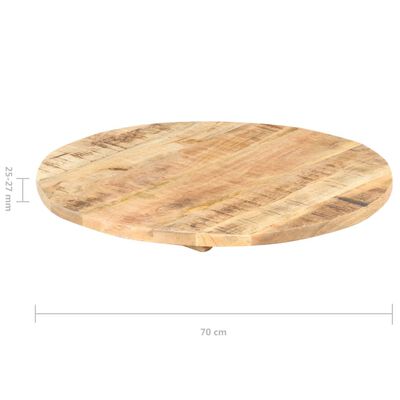vidaXL Mizna plošča iz trdnega mangovega lesa okrogla 25-27 mm 70 cm