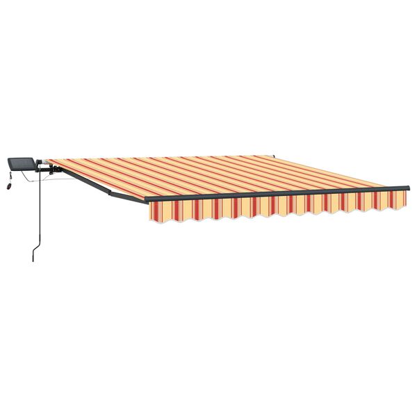 vidaXL Retraktilna tenda rumena in oranžna 350 x 250 cm blago