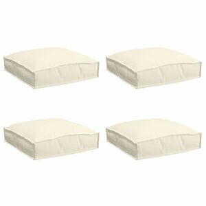 vidaXL Blazina za sedež palete 4 pcs krema 40 x 40 x 8 cm