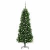 vidaXL Umetna osvetljena novoletna jelka z bunkicami 240 cm zelena