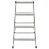 vidaXL Aluminijasta dvostranska lestev s 4stopnicami 90 cm