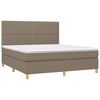 vidaXL Box spring postelja z vzmetnico LED taupe 180x200 cm blago