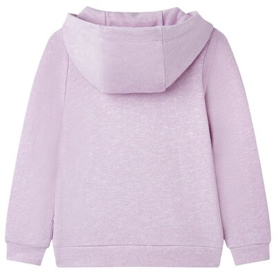 Otroški pulover s kapuco in zadrgo svetlo lila mešana 92