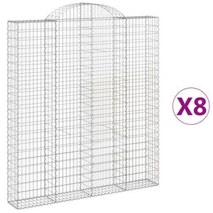 vidaXL Obokane gabion ko&scaron;are 8 kos 200x30x220/240 cm pocinkano železo