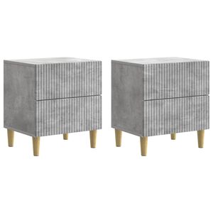 vidaXL Nočna omarica s predalom 2 pcs Betonsko siva 43 x 34,5 x 48 cm