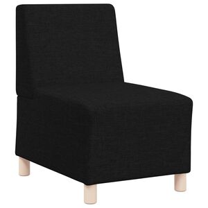 vidaXL Modularna sedežna garnitura brez naslonjala za roke črne barve 55 cm blago