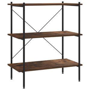 vidaXL 3-nadstropni regal s policami črn in naraven 80x40x92 cm