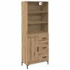 vidaXL Visok predalnik Umetni hrast 69,5 x 34 x 180 cm Konstruiran les