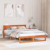 vidaXL Konstrukcija postelje z vzglavjem Voskast rjav 150 x 200 cm