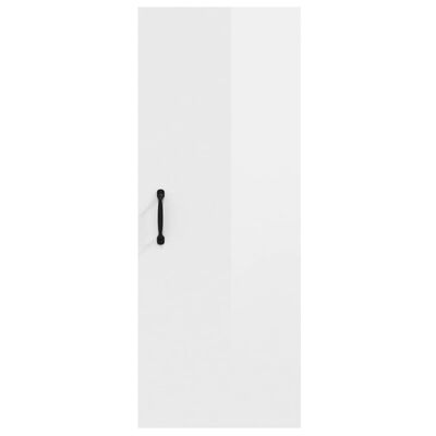 vidaXL Viseča stenska omarica visok sijaj bela 34,5x34x90 cm inž. les