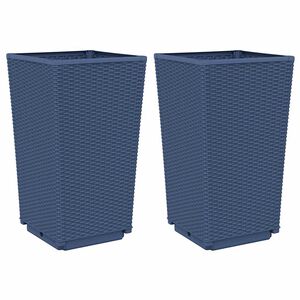 vidaXL Vrtna cvetlična korita 2 kosa modro siva 32,5x32,5x57 cm PP