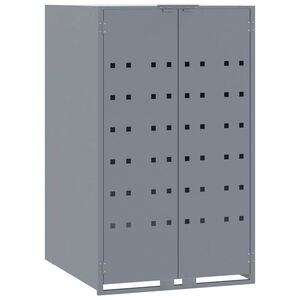 vidaXL Lopa za smetnjak za 1 smetnjak siva 69x79x117 cm jeklo