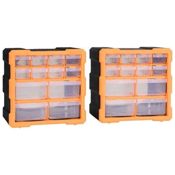 vidaXL Organizatorji z 12 predali 2 kosa 26,5x16x26 cm