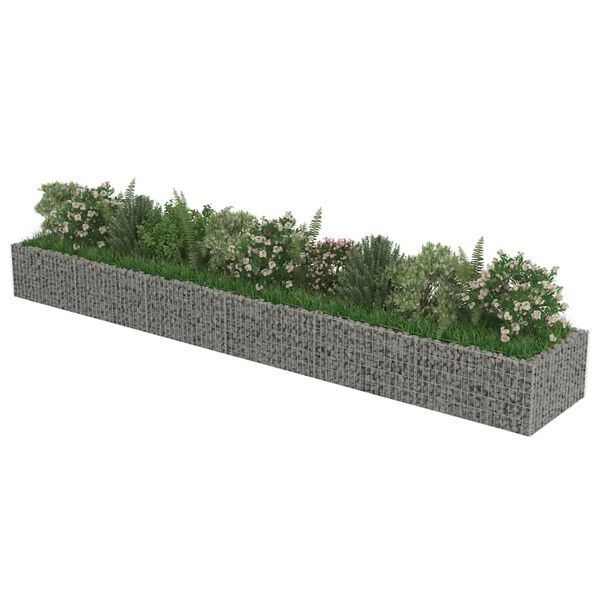 vidaXL Visoka greda gabion pocinkano jeklo 540x90x50 cm