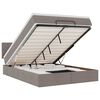 vidaXL Otomanska postelja z vzmetnico & LEDs taupe 140x190 cm blago