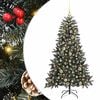 vidaXL Umestno božično drevo Zelena 150 cm PVC, plastika in jeklo