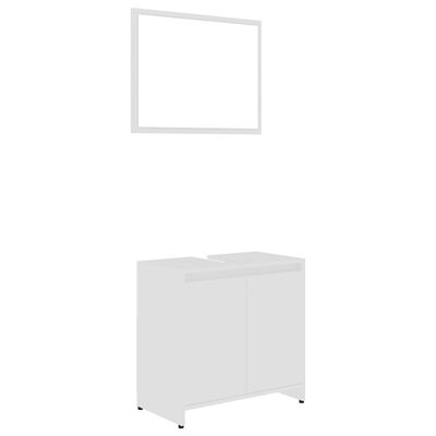 vidaXL Kopalniško pohištvo bele barve iverna plošča