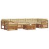 vidaXL Zunanja garnitura za sedenje z blazino 8 pcs Naravna in bež