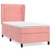 vidaXL Box spring postelja z vzmetnico roza 90x200 cm žamet