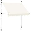 vidaXL Ročno zložljiva tenda 250 cm krem