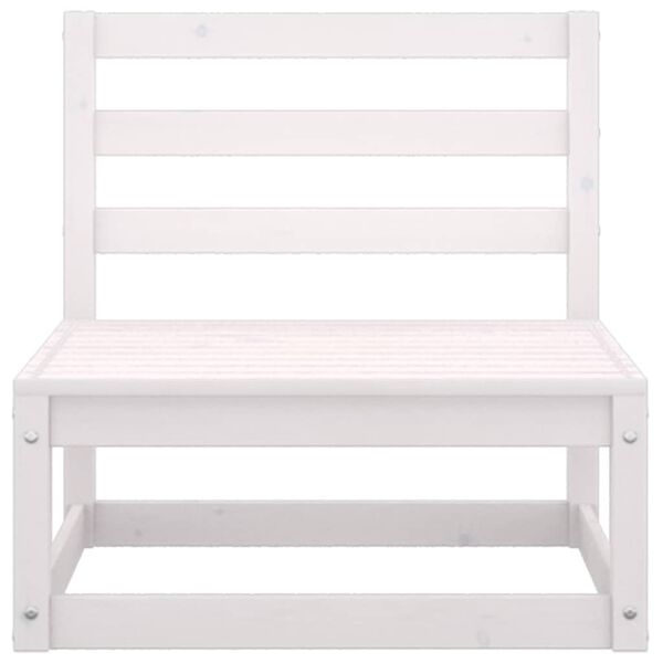 vidaXL Vrtna sedežna garnitura 3-delna z blazinami bela trdna borovina