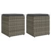 vidaXL Vrtni stolčki z blazinami 2 kosa Siva 40x40x43 cm poli ratan