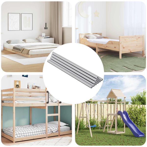 vidaXL Navojna palica 800 pcs srebrna Jeklo