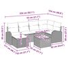 vidaXL Kavčna garnitura z blazino 7 pcs Rjava in bela poli ratan