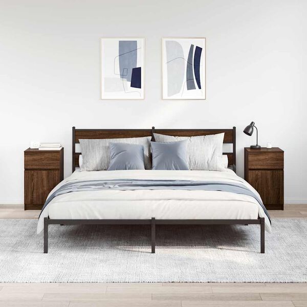 vidaXL Nočna omarica 2 kosa rjavi hrast 39x35x65 cm inženirski les