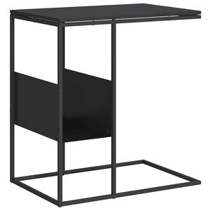 vidaXL Stranska mizica črna 55x36x59,5 cm inženirski les