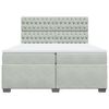 vidaXL Box spring postelja z vzmetnico svetlo siva 200x200 cm žamet