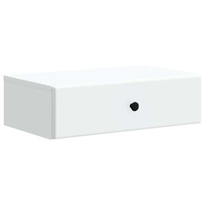 vidaXL Stenska stranska miza Bela 59 x 34,5 x 17 cm Inženirski les