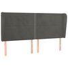 vidaXL Vzglavje z u&scaron;esi temno sivo 163x23x118/128 cm žamet