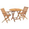 vidaXL 3-delni zložljivi vrtni bistro set 3 kos Naravna