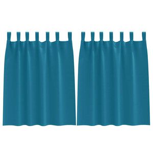 vidaXL Zavese za zatemnitev z obroči 2 pcs Turkizna 140 x 140 cm