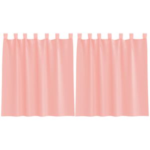 vidaXL Voile zavese z zankami 2 kosa roza 140x140 cm